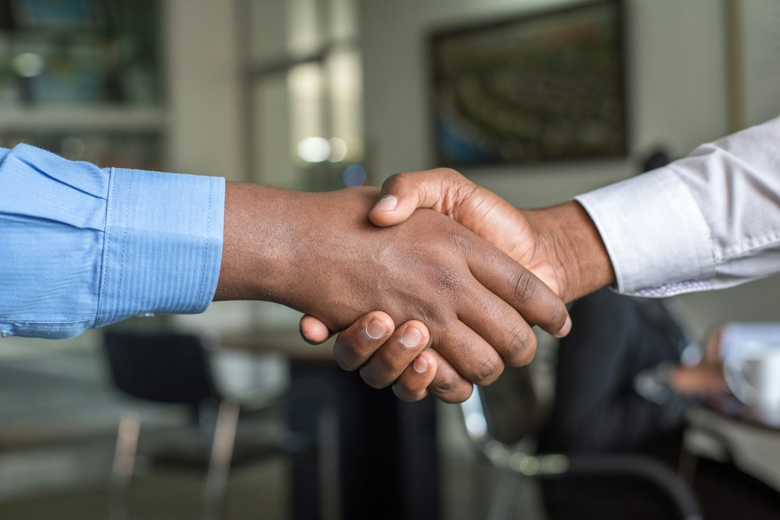 Handshake after a completed car sale